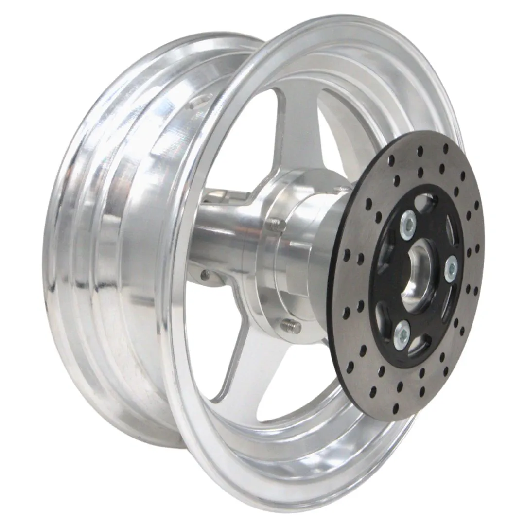10" GPS Machined Aluminum Front Wheel For Fat Tire Minibikes, 155MM Brake Disc (GPSFTFRONT155)