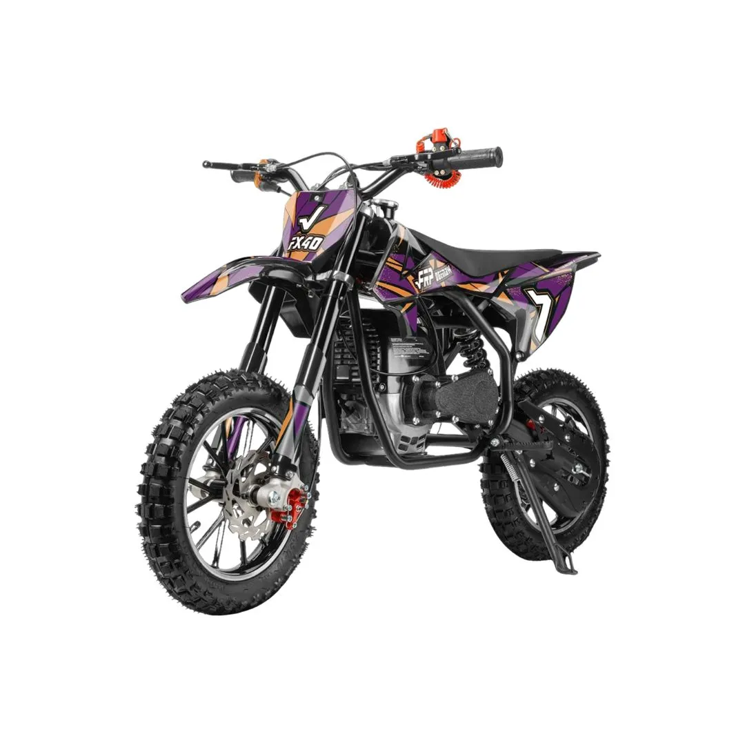 FRP Moto FX40 Ogemaw 40cc Dirt Bike – Automatic, Full Suspension, Dual Disc Brakes (FRP-FX40) Purple