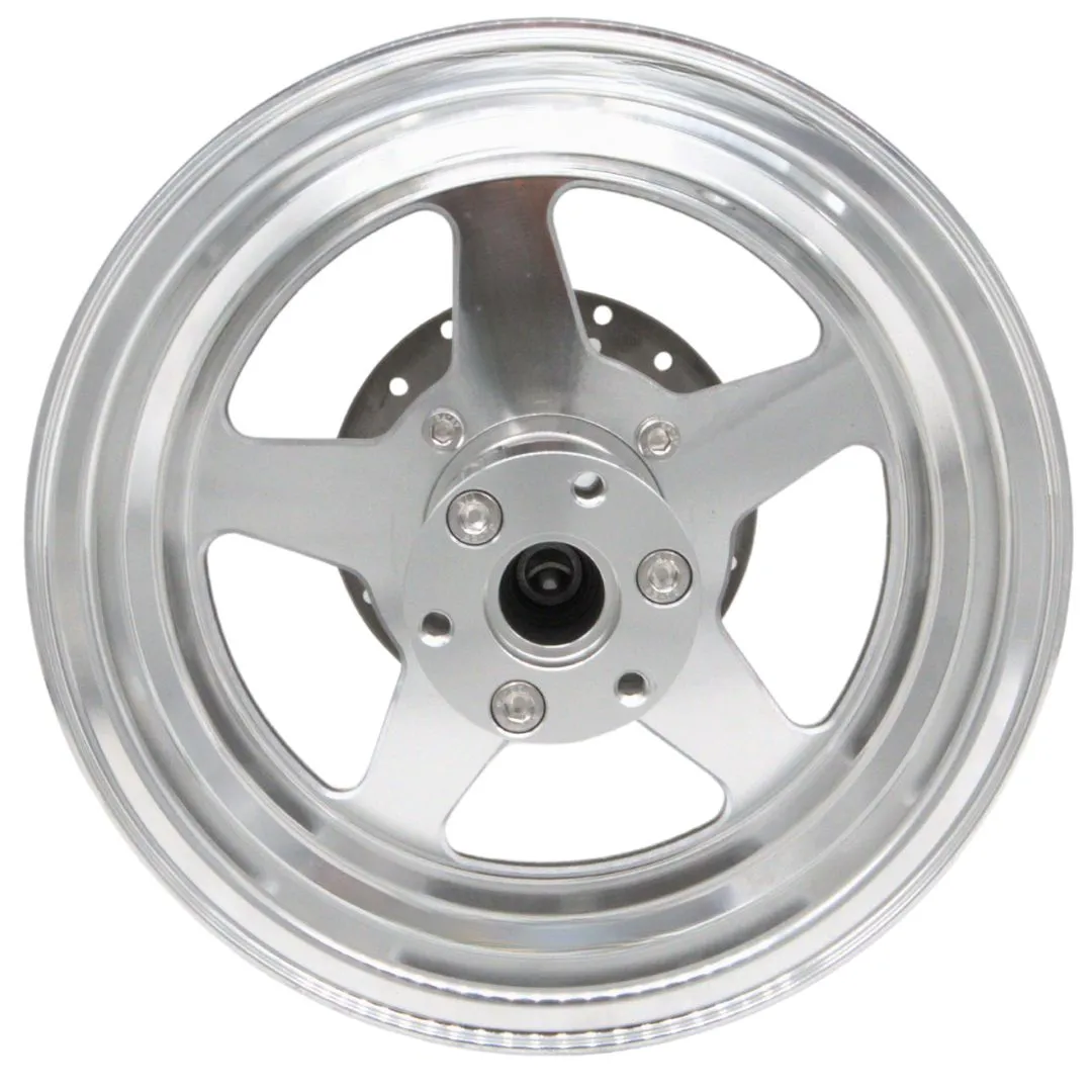 10" GPS Machined Aluminum Front Wheel For Fat Tire Minibikes, 155MM Brake Disc (GPSFTFRONT155)