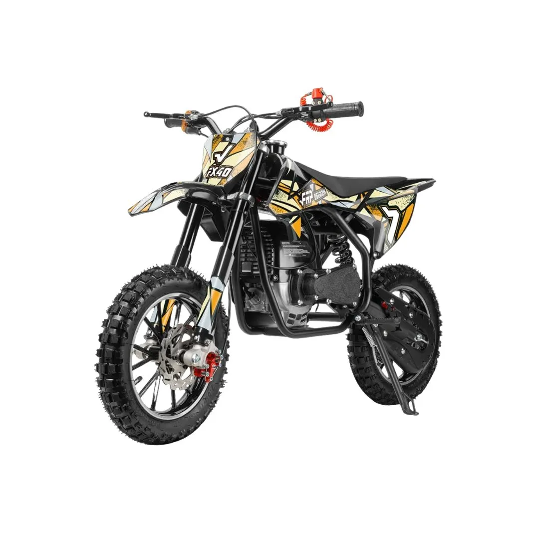 FRP Moto FX40 Ogemaw 40cc Dirt Bike – Automatic, Full Suspension, Dual Disc Brakes (FRP-FX40) Yellow